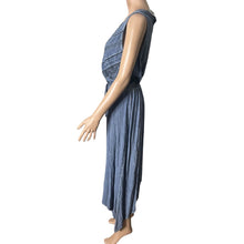 Load image into Gallery viewer, Knox Rose Womens M Blue Chambray Midi Dress Sleeveless Drawstring Handkerchief