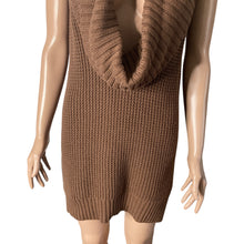 Load image into Gallery viewer, Ann Taylor Sweater Womens M Brown Hand Knit Sleeveless Tunic Plunging Cowl Neck