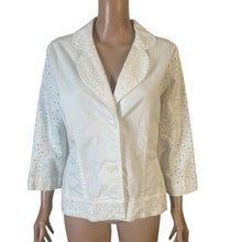 Load image into Gallery viewer, Chicos Jacket Womens XL Chicos 3 EyeLet White