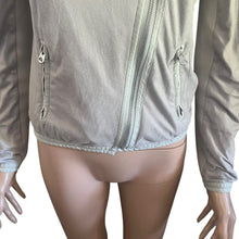 Load image into Gallery viewer, A|X Armani Exchange Moto Jacket Womens Small Gray Faux Suede Asymmetrical Zip Lightweight