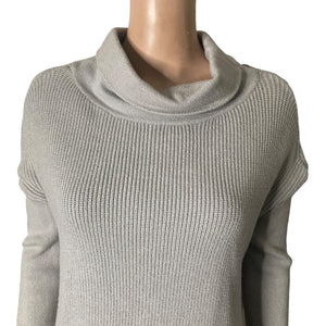 Devotion By Cyrus Turtleneck Sweater Womens Small Gray Ribbed New