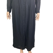 Load image into Gallery viewer, SHE Dress Maxi Womens Small Black Button Front Long Sleeves Pockets
