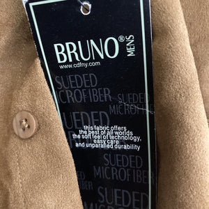 Bruno Shirt Mens Size 3X Big Brown Sueded Microfiber Button Front New