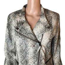 Load image into Gallery viewer, Blank NYC Moto Jacket Womens M Snakeskin Print Faux Leather Asymmetrical Zip