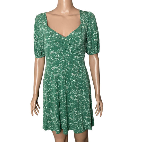 All In Favor Dress Womens Small Green White Flecked