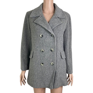 VTG Jacket Womens Small Wool Gray Trench