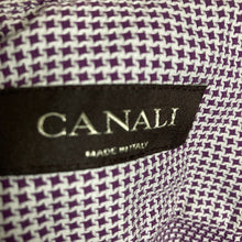 Load image into Gallery viewer, Canali Shirt Mens Size 41/16 Purple White Houndstooth Button Front