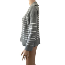 Load image into Gallery viewer, Philosophy Sweater Womens Medium Pullover Gray White Horizontal Striped