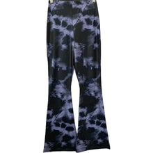 Load image into Gallery viewer, TopShop Flared Leggings Womens Size 4P Satin Purple Tie Dye Wideleg