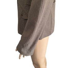 Load image into Gallery viewer, Ted Baker London Size 3 US 8 Brown Pinstripe Double Breasted Cotton Blazer Jacket