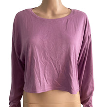 Load image into Gallery viewer, ABOUND Crop Top Womens XS Purple Rib Knit Stretch