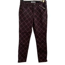 Load image into Gallery viewer, Wit &amp; Wisdom Pants Womens Size 4 Plaid High Rise Ankle Skimmer Cabernet Purple