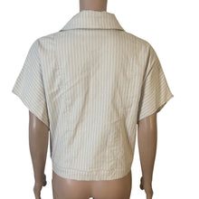Load image into Gallery viewer, Like an Angel Jacket Womens Size 1X Beige White Stripped Linen Blend New