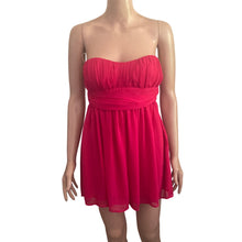 Load image into Gallery viewer, Y2K Twenty One Mini Dress Womens Small Pink Strapless Chiffon Empire Waist Party