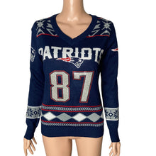Load image into Gallery viewer, New England Patriots Christmas Sweater Womens Small Gronkowski #87 Bling New