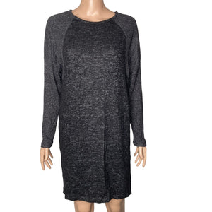 Bobeau Sweater Dress Womens Medium Black Marbled Stretch New