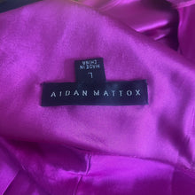 Load image into Gallery viewer, Aidan Mattox Silk Halter Micro Mini Dress Womens L Magenta Open Back Tie