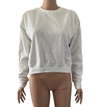 Load image into Gallery viewer, Abound Crop Sweatshirt White Womens Size Small Soft Fleece Inner Stretch New