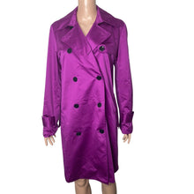 Load image into Gallery viewer, Lauren Ralph Lauren Trench Coat Womens Medium Purple Satin Feel