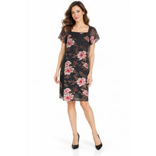 Load image into Gallery viewer, Mystree Dress Womens Small Multicolored Floral Velour Accents