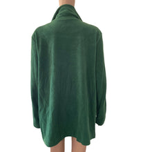 Load image into Gallery viewer, Bob Mackie Jacket Womens Large Green Fleece Wearable Art Embroidered Scarf