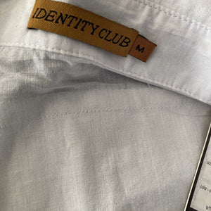 Identity Club Shirt Womens Medium White Button Front Long Sleeve New