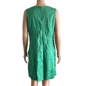 Vintage Helene Berman London Dress Womens 12 Green Casual Sleeveless
