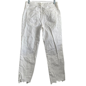 We the Free Jeans Womens 25 Button Fly White Distressed Raw Hem Ripped