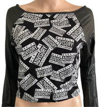 Load image into Gallery viewer, Ktoo shirt cropped long sleeve black white