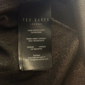 Ted Baker London Blouse Womens Size 0 Asymmetric Black Shimmer Sparkle