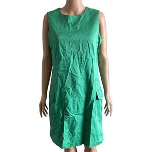 Vintage Helene Berman London Dress Womens 12 Green Casual Sleeveless