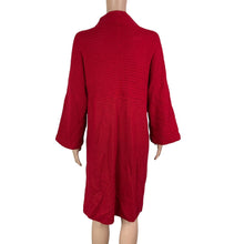 Load image into Gallery viewer, AK Ann Klein Sweater Dress Womens Large Red Button Front Kimono Sleeve