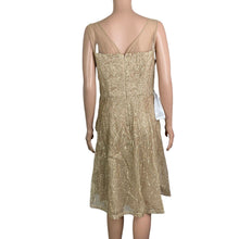 Load image into Gallery viewer, JS Collection Faith Dress Womens Size 8 Knee Length A Line Gold Sequins Champagne