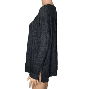 Forgotten Grace Sweater Womens Small Marbled Black Lightweight Oversized