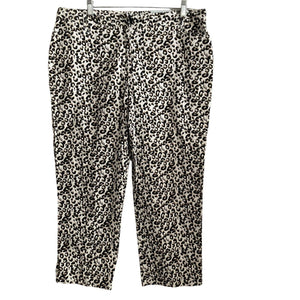 Jaclyn Smith Pants Womens 14 Spencer Fit Black White Leopard Print New