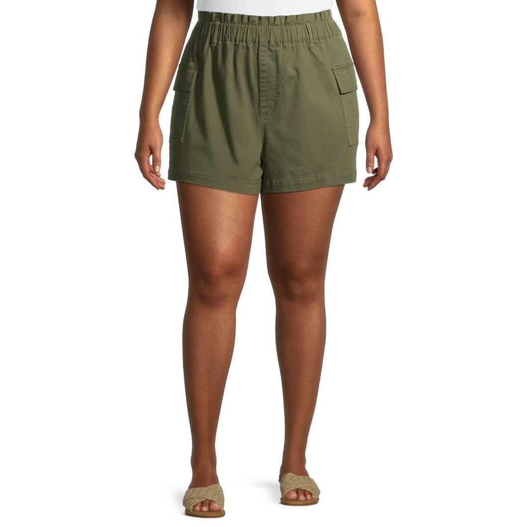 No Boundaries Cargo Shorts Womens XXXL Army Green New