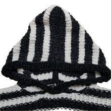 Load image into Gallery viewer, FOREVER 21 Hooded Sweater Juniors 13/14 Black White Striped New