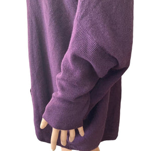 Olivia Sky Sweater Womens Large Purple Cowl Neck Batwing