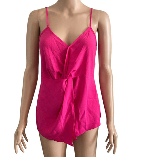 Chelsea28 Camisole Top Womens XS Fuchsia Pink Twist Draped Front Spaghetti Strap