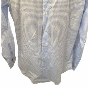 Nordstrom Shirt Mens 16 32/33 Non Iron Blue Vista White Paisley Button Front