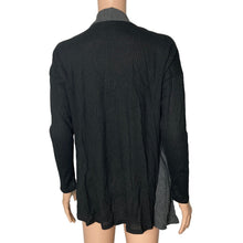 Load image into Gallery viewer, Bobeau Cardigan Open Front Womens XS Charcoal Black Ribbed Waffle Knit Two Toned