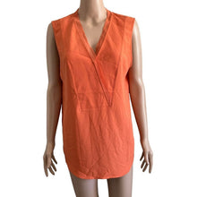 Load image into Gallery viewer, Rachel Zoe Blouse Womens Large Orange Lightweight Pullover Sleeveless