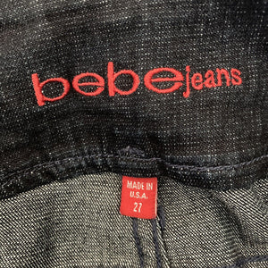 Bebe Jeans Womens Size 27 Dark Wash Wide Leg MidRise Blue