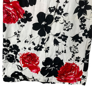 Grace Karin Skirt Womens Medium White Black Red Floral