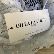 Load image into Gallery viewer, Ooh la la Cherie Paris Teddy Womens Small Medium White Lace Hi Leg Galloon New