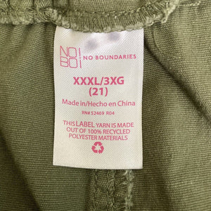 No Boundaries Cargo Shorts Womens XXXL Army Green New