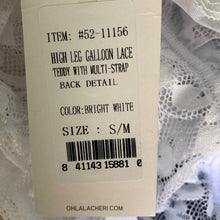 Load image into Gallery viewer, Ooh la la Cherie Paris Teddy Womens Small Medium White Lace Hi Leg Galloon New