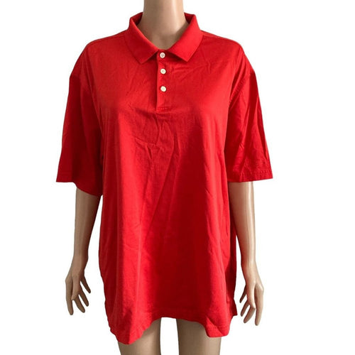 Walter Hagen Mens Red Golf Short Sleeve Polo Shirt Size 2XL