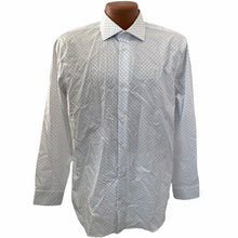 Load image into Gallery viewer, Nordstrom Shirt Mens Shop Non Iron White Blue Tonal Dots Button Down Size 16