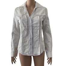 Load image into Gallery viewer, Identity Club Shirt Womens Medium White Button Front Long Sleeve New